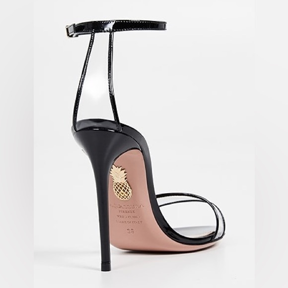 AQUAZZURA Minimalist 105 Patent PVC Heels in Black - Picture 6 of 16